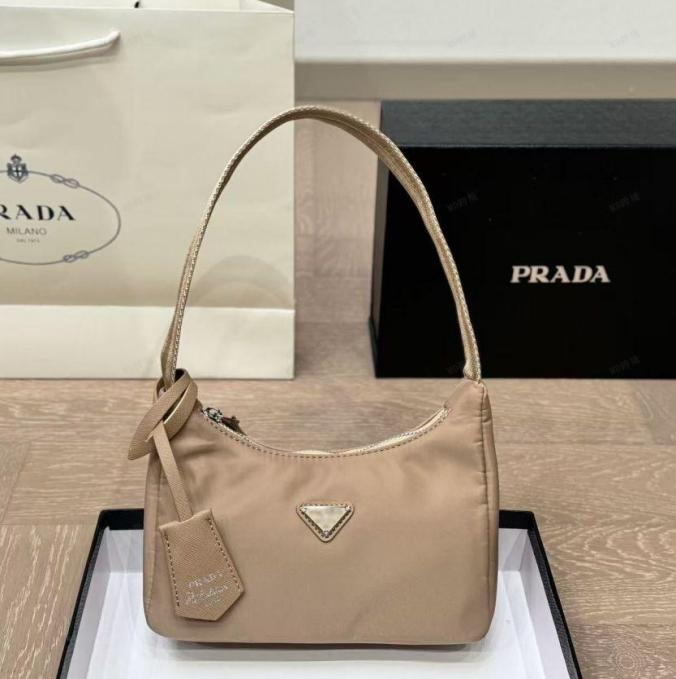 Prada Re-Edition 2000 Hobo Brown Nylon & Saffiano Leather Bag