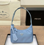 Prada Re-Edition 2000 Hobo Blue Nylon & Saffiano Leather Bag
