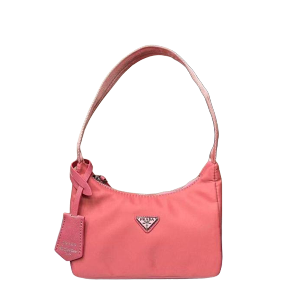 Prada Re-Edition 2005 Pink Nylon & Leather Shoulder Bag