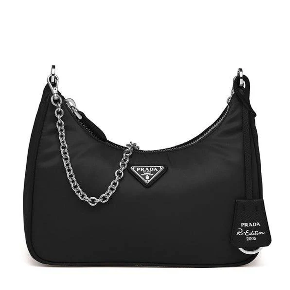 Prada Re-Edition 2005 Black Re-Nylon & Leather Crossbody Bag