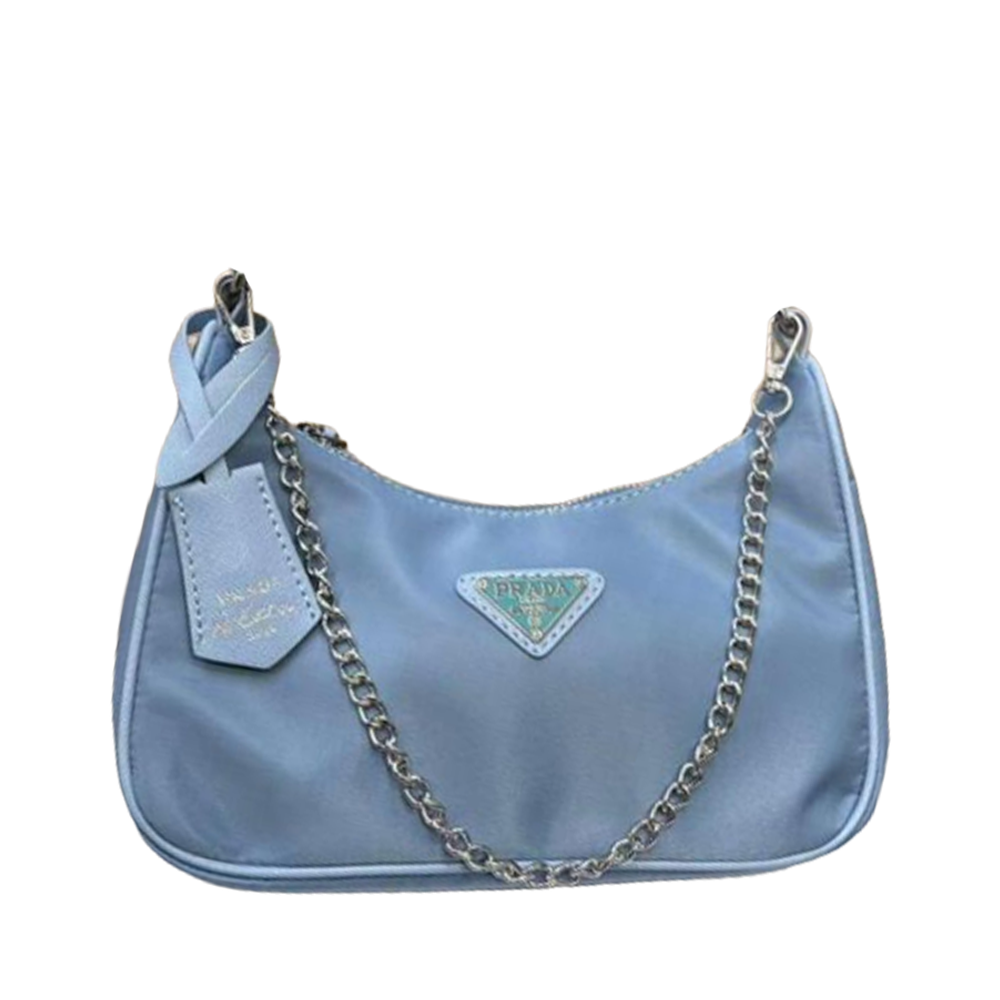 Prada Re-Edition 2005 Light Blue Re-Nylon & Leather Bag