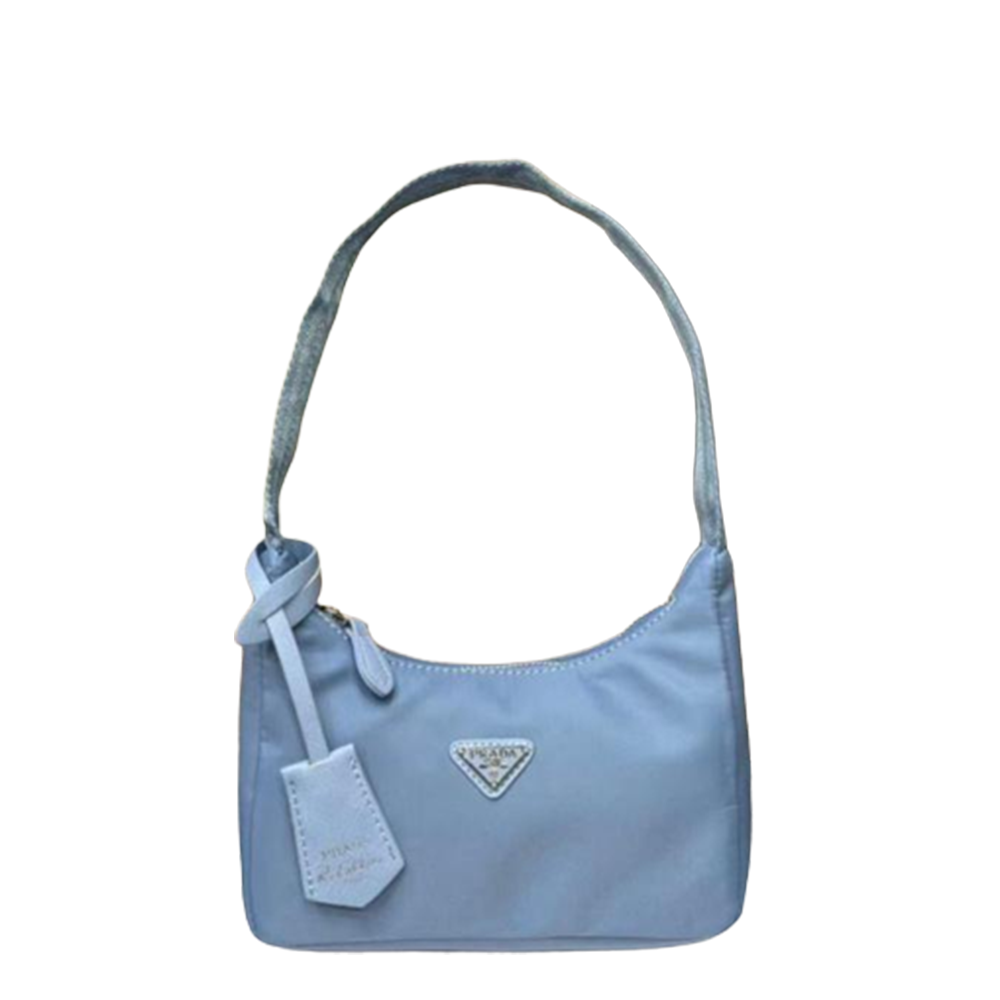 Prada Re-Edition 2000 Hobo Blue Nylon & Saffiano Leather Bag