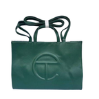 Dark Leaf Green Telfar Embossed Same Color Logo Crossbody Bag