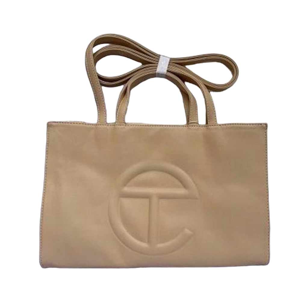 Telfar Brown Embossed Same Color Logo Bag