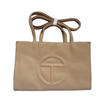 Telfar Brown Embossed Same Color Logo Bag