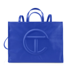 Telfar Blue Embossed Same Color Logo Bag