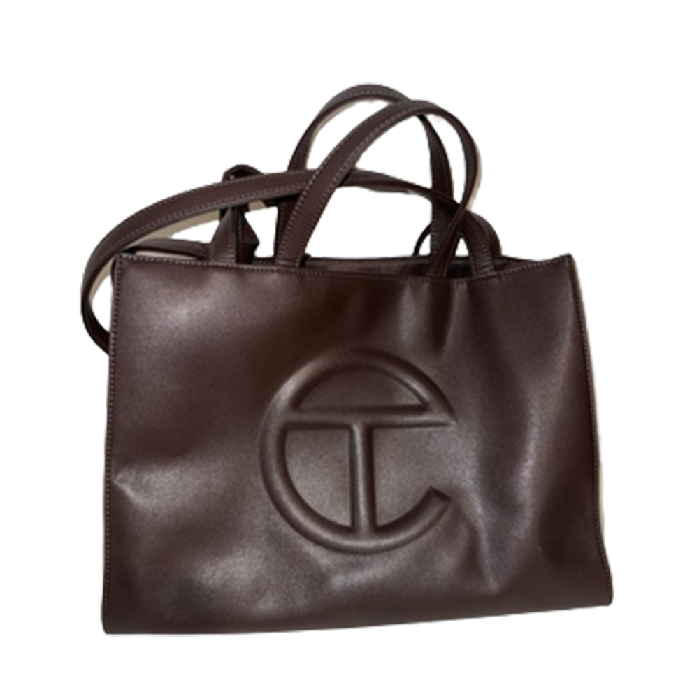 Telfar Chacolate Embossed Crossbody Leather Bag