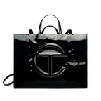 Telfar Sinny Black Embossed Crossbody Leather Bag