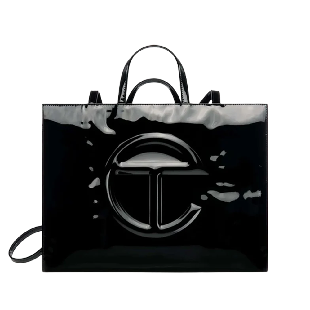 Telfar Sinny Black Embossed Crossbody Leather Bag