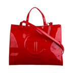 Telfar Metallic Sinny Red Patent Embossed Crossbody Leather Bag