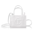 White Telfar Embossed Same Color Logo Shopping Bag