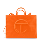 Orange Telfar Embossed Same Color Logo Crossbody Bag