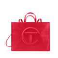 Red Telfar Embossed Same Color Logo Crossbody Bag
