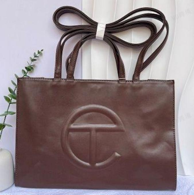 Telfar Chacolate Embossed Crossbody Leather Bag