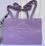 Telfar Light Purple Embossed Crossbody Bag