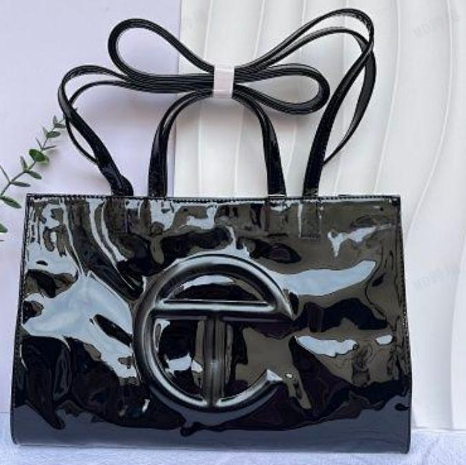 Telfar Sinny Black Embossed Crossbody Leather Bag