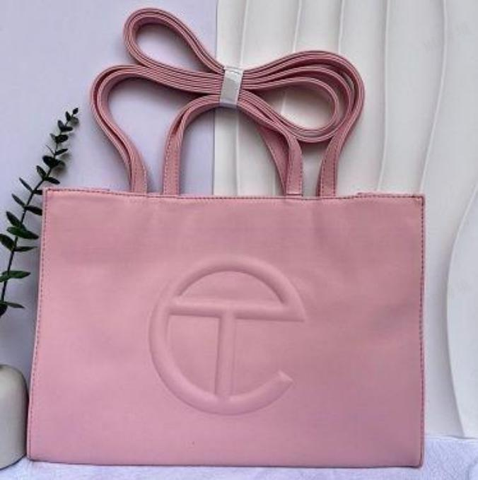 Purple PInk Telfar Leather Shopping Bag