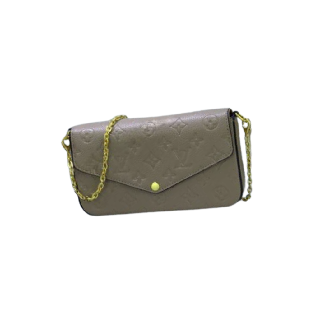 Louis Vuitton Pochette Félicie Tourterelle Empreinte Leather Shoulder Bag