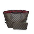 Louis Vuitton Damier Ebene Neverfull MM tote with brown checkered canvas pattern bag