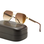 Louis Vuitton Geometric Gold Frame Brown Gradient Sunglasses