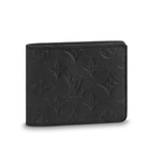 Louis Vuitton  Diamond Pattern Black Calfskin Monogram Shadow Wallet