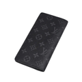Louis Vuitton Monogram Leather Long black floral with zipper Pochette Bag