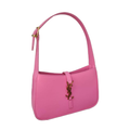 Le 5 À 7 Fuchsia Leather Hobo Bag with Signature Hook Closure