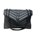 Loulou Quilted Black Leather Shoulder Bags in Various Sizes with Iconic YSL Monogram