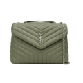 Loulou Army Green Lambskin Leather Multiple Sizes Shoulder Chain Bags with YSL Monogram