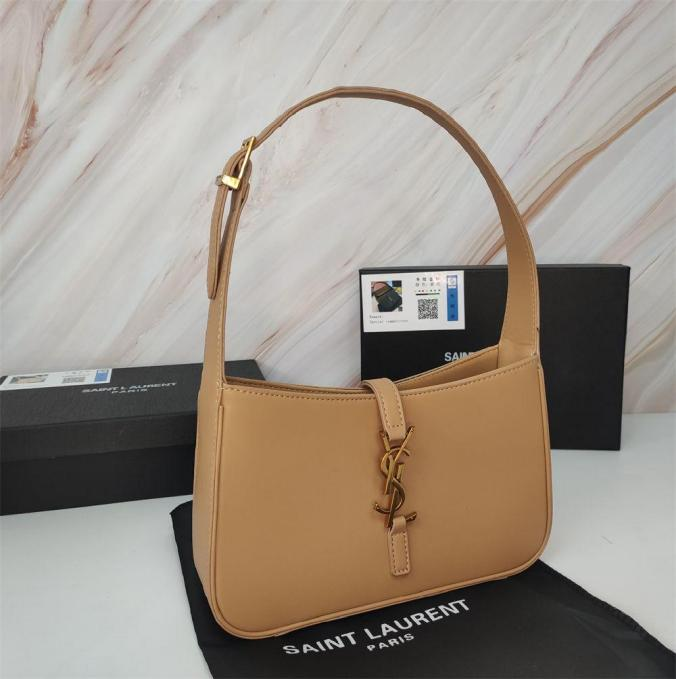 Le 5 À 7 Croc-embossed Beige Leather Shoulder Hobo Soft Bag with Bronze-Toned Cassandre Hook Closure