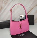Le 5 À 7 Fuchsia Leather Hobo Bag with Signature Hook Closure