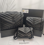 Loulou Quilted Black Leather Shoulder Bags in Various Sizes with Iconic YSL Monogram