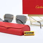 Cartier Gold Frame Black Lenses Big C Sunglasses