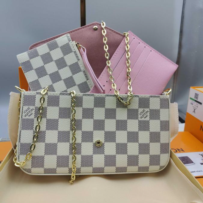 Louis Vuitton Pochette Félicie Damier Azur Canvas Shoulder Bag
