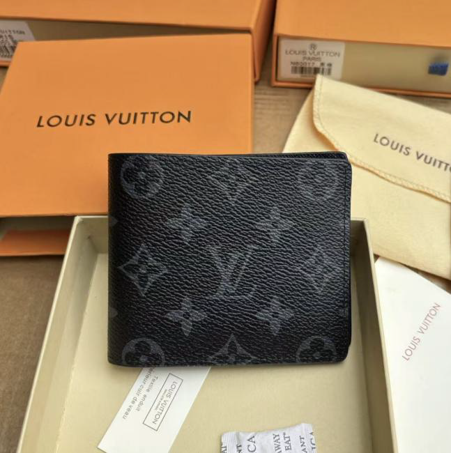 Louis Vuitton Monogram Short Black Floral Eclipse Wallet