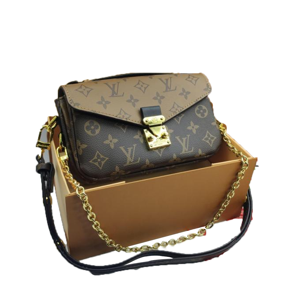LV Pochette Pochette Métis Reverse Monogram Black Brown Canvas Style East/West Bag