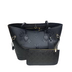 LV Neverfull MM Monogram Empreinte Black leather Tote bag with Pouch