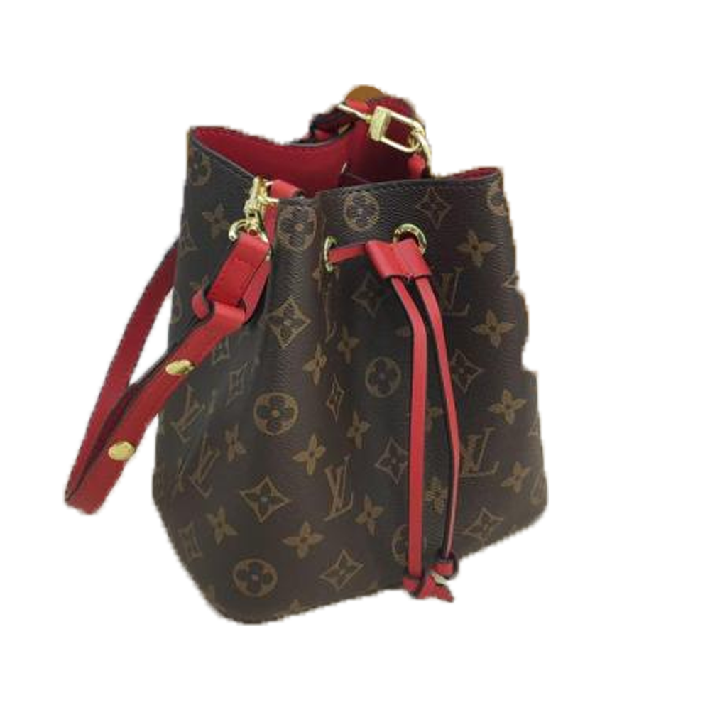 LV Monogram Coated Canvas Colorful Leather Trim Bucket Bag