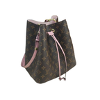 LV NéoNoé MM Monogram Canvas with Vibran Cowhide Light Pink Leather Bucket Bag