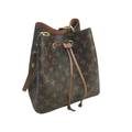 LV NéoNoé MM Monogram Canvas Caramel-colored Shoulder Strap Bucket Bag