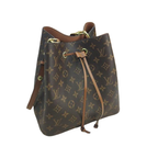 LV NéoNoé MM Monogram Canvas Caramel-colored Shoulder Strap Bucket Bag
