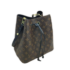 LV NéoNoé MM Monogram Canvas with Black Leather Trim Bucket Bag