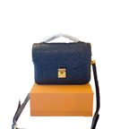 LV Pochette Métis Monogram Embossed Navy Empreinte Bag