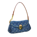 LV Monogram Mini Pleaty Denim Shoulder Bag