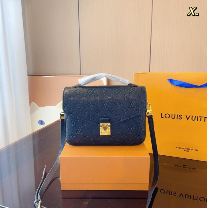 LV Pochette Métis Monogram Embossed Navy Empreinte Bag