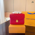 LV Pochette Métis Monogram Spanish Crimson Red Leather HandBag