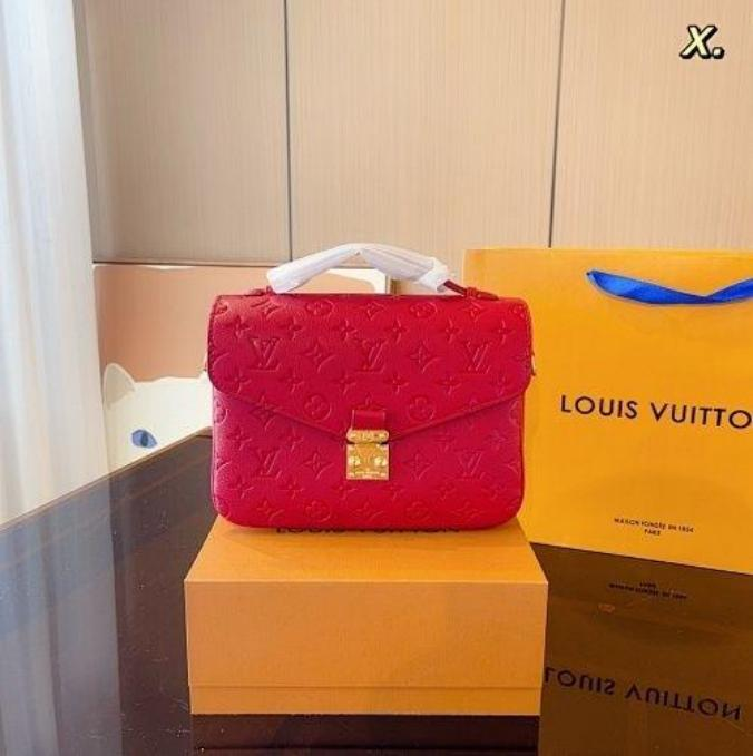 LV Pochette Métis Monogram Spanish Crimson Red Leather HandBag
