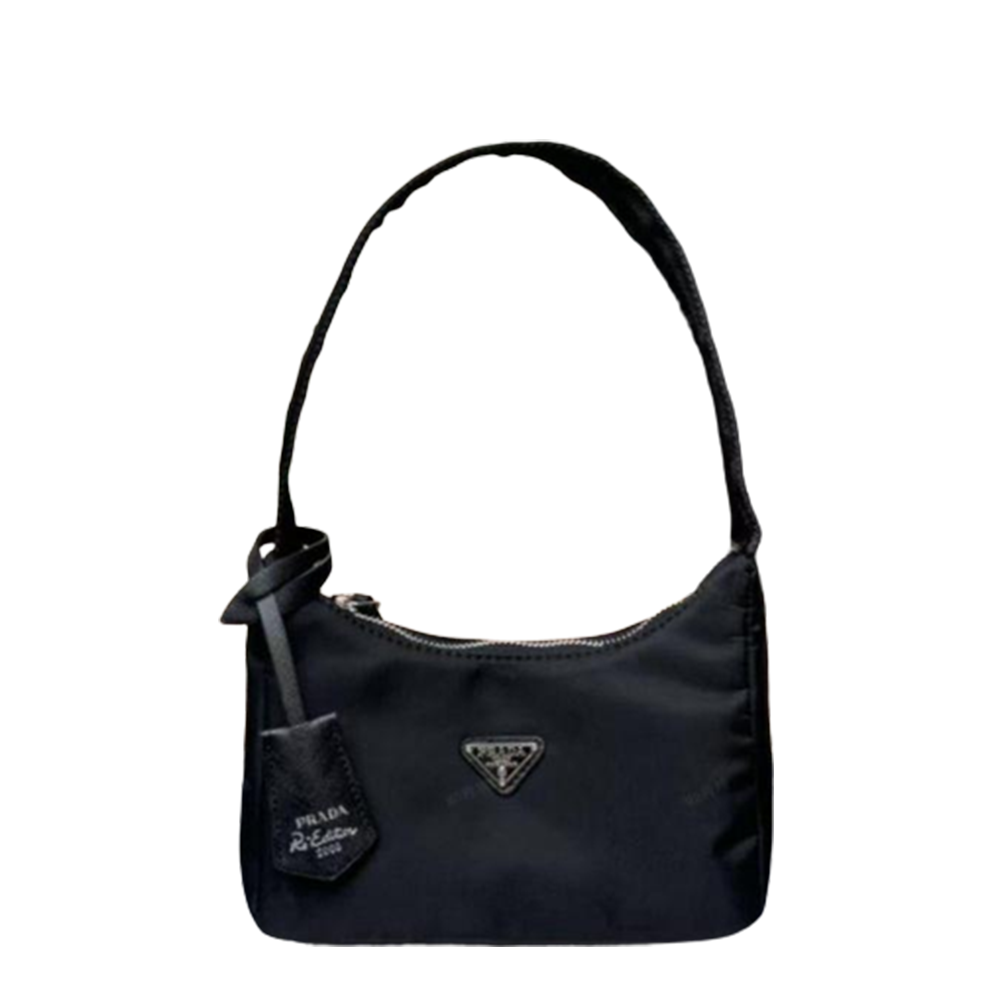 Prada Re-Edition 2000 Hobo Black Nylon & Saffiano Leather Bag