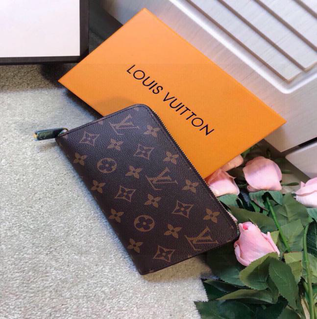 Louis Vuitton Long Style Monogram Canvas and Leather Owl Zippy Wallet